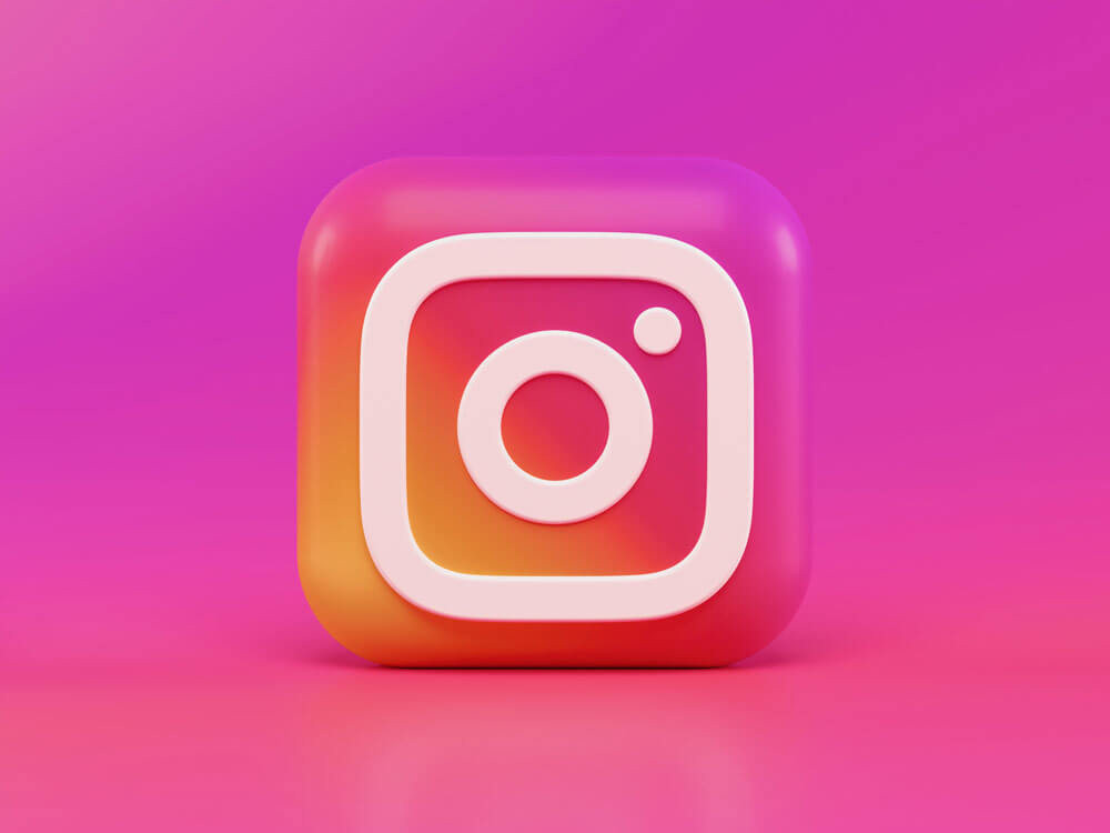 Instagram icon on a pink background